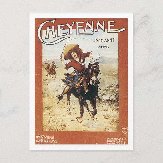 Cheyenne Vintage Songbook Cover Postcard (Front)