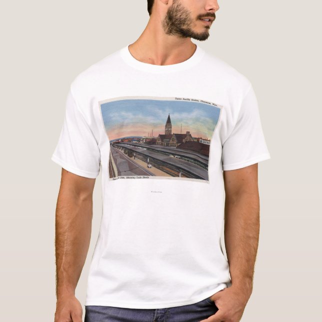 Cheyenne, WY - Union Pacific Railroad Station T-Shirt (Front)