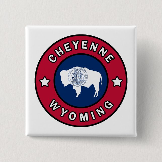 Cheyenne Wyoming 15 Cm Square Badge (Front)