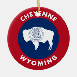 Cheyenne Wyoming Ceramic Tree Decoration