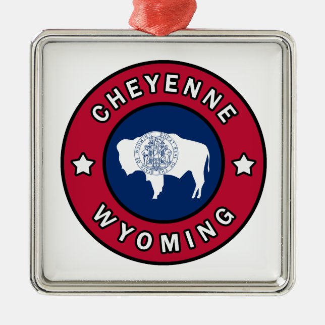 Cheyenne Wyoming Metal Tree Decoration (Front)