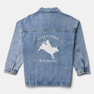 Cheyenne Wyoming Rodeo Bull Riding Denim Jacket