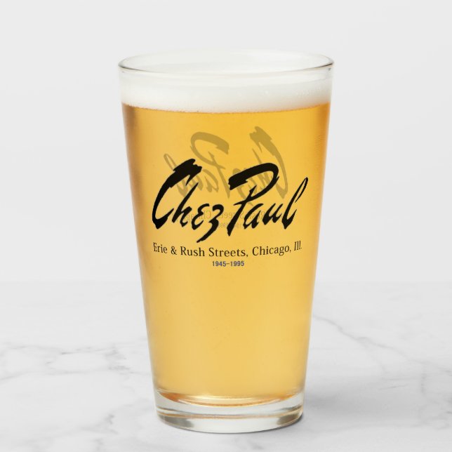 Chez Paul French Restaurant, Chicago Glass (Front Filled)