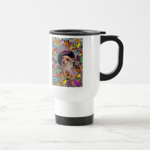 Chi Chi in Butterflies  - Chihuahua Puppy in Hat Travel Mug