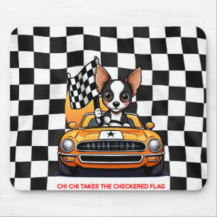 Chi Chi Takes The Chequered Flag Mouse Mat