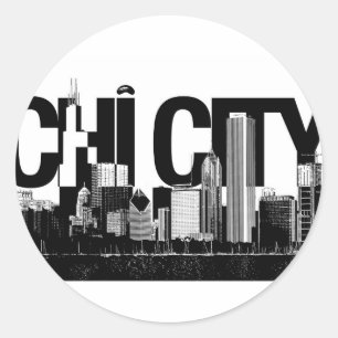 CHI CITY 1 CLASSIC ROUND STICKER