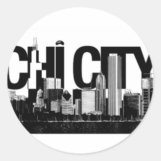 CHI CITY 1 CLASSIC ROUND STICKER