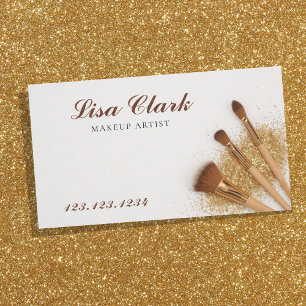 Chi Golden Glitter Makeup Brushes Beauty Artist Business Card