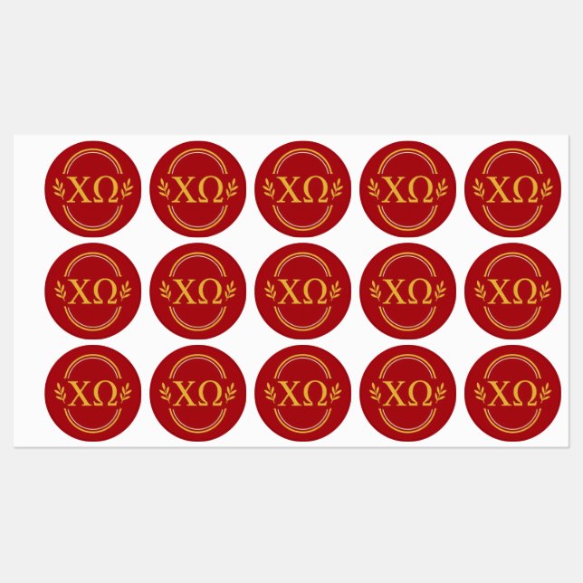 Chi Omega Sorority Stickers (Sheet)