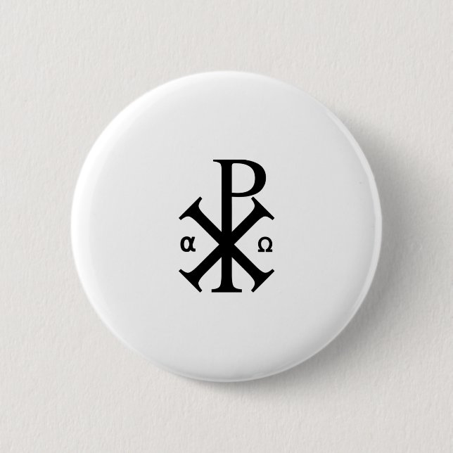Chi Rho Christian Symbol 6 Cm Round Badge (Front)