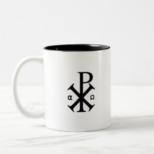 Chi Rho Christian Symbol Two-Tone Coffee Mug