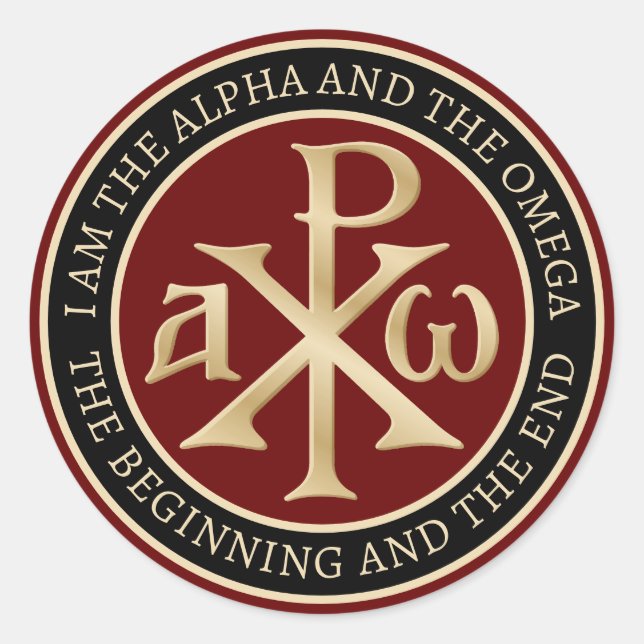 Chi Rho Christogram Classic Round Sticker (Front)
