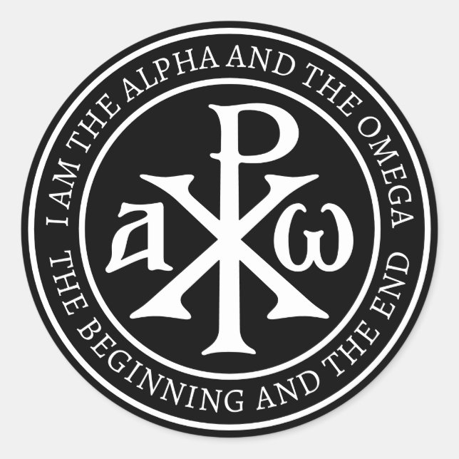 Chi Rho Christogram Classic Round Sticker (Front)
