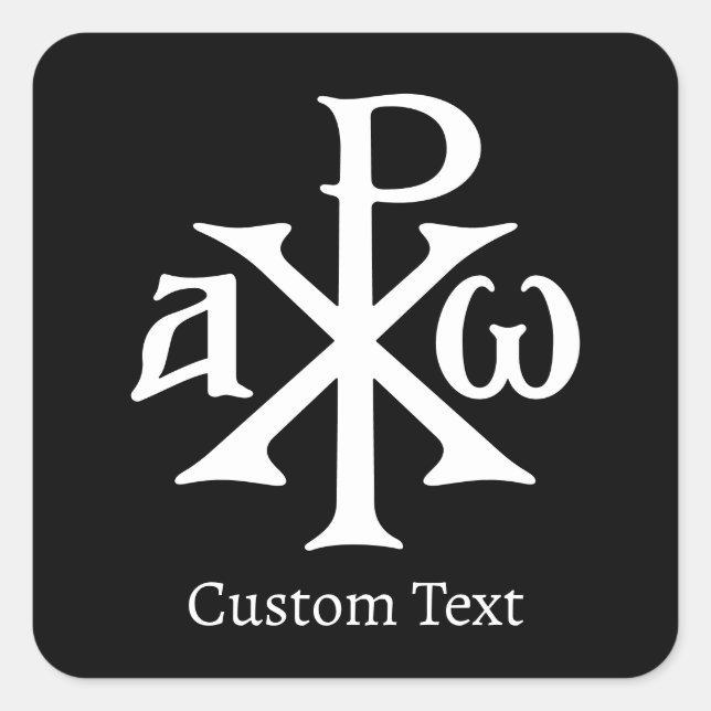 Chi Rho Christogram Square Sticker (Front)