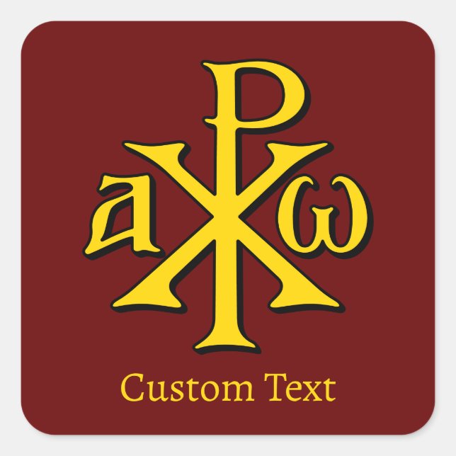 Chi Rho Christogram Square Sticker (Front)
