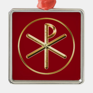 Chi-Rho glow Metal Tree Decoration