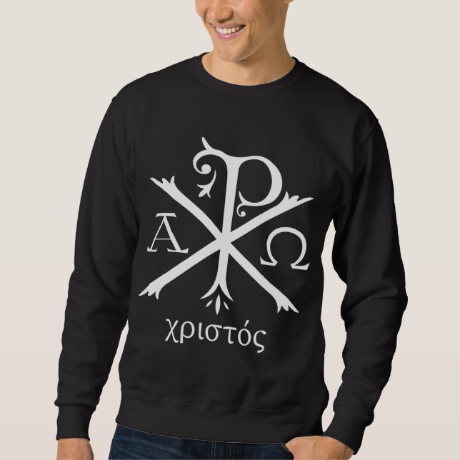 Chi Rho Jesus Christ Christian Ancient Monogram Sweatshirt (Front)