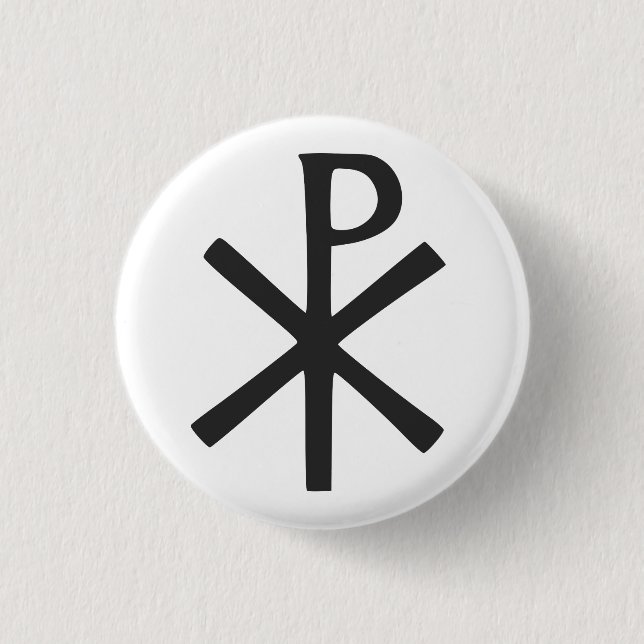 Chi Rho symbol 3 Cm Round Badge (Front)