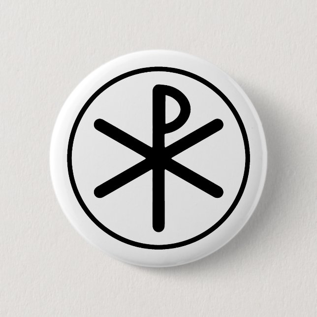 Chi-rho symbol 6 cm round badge (Front)