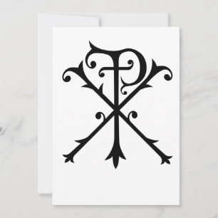 Chi Rho Symbol of Christ Christian Inspirational Invitation
