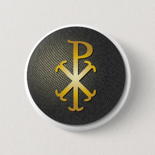 Chi-Rho (Symbol of Jesus Christ) 6 Cm Round Badge