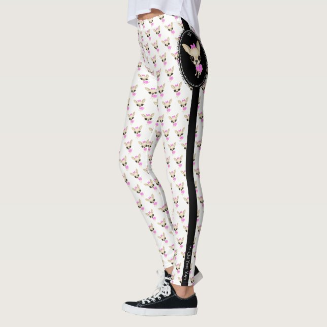 Chi Yum Yum print leggings- logo Leggings (Left)