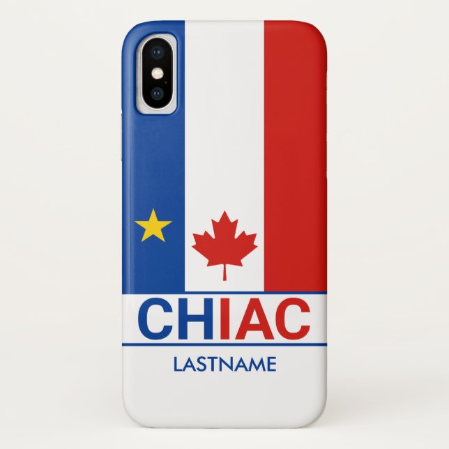 Chiac Acadian Canadian Flag Personalise   Case-Mate iPhone Case (Back)