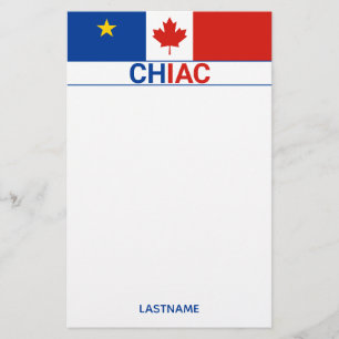 Chiac Acadian Canadian Flag Personalise  Stationery