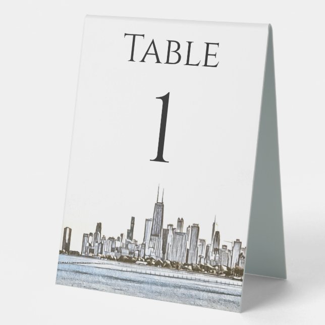 Chiago Skyline Table Tent Sign (Front)