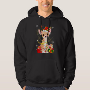 Chiahuahua Dog Reindeer Santa Christmas Dogs Pajam Hoodie