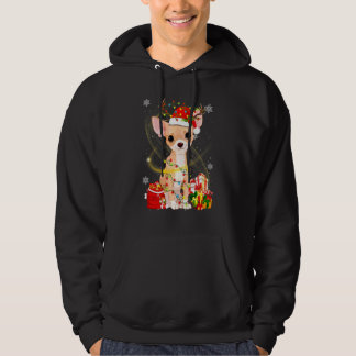 Chiahuahua Dog Reindeer Santa Christmas Dogs Pajam Hoodie