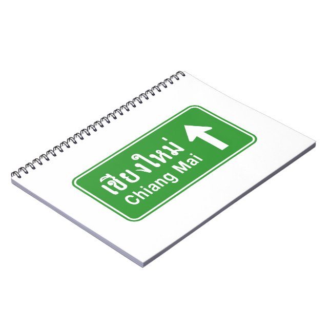 Chiang Mai Ahead ⚠ Thai Highway Traffic Sign ⚠ Notebook (Left Side)