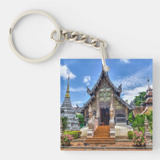Chiang Mai temple photo Key Ring (Front)