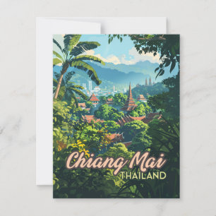 Chiang Mai Thailand Asia Temples Mountains Card