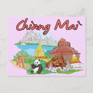 Chiang Mai, Thailand Famous Travel Postcard
