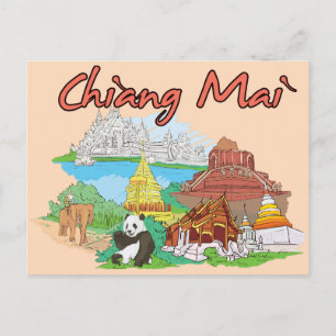 Chiang Mai, Thailand Famous Travel Postcard