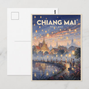 Chiang Mai Thailand Vintage Travel Postcard