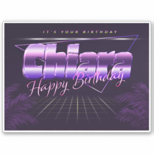 Chiara Name Vorname lila retro Sticker Geburtstag