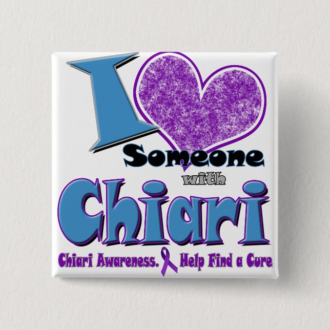 Chiari Awareness 15 Cm Square Badge (Front)