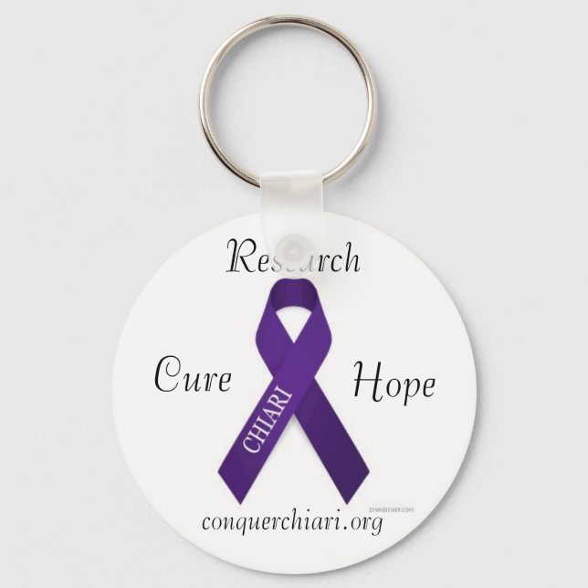 CHIARI, Cure, Hope, Research, conquerchiari.org Key Ring (Front)