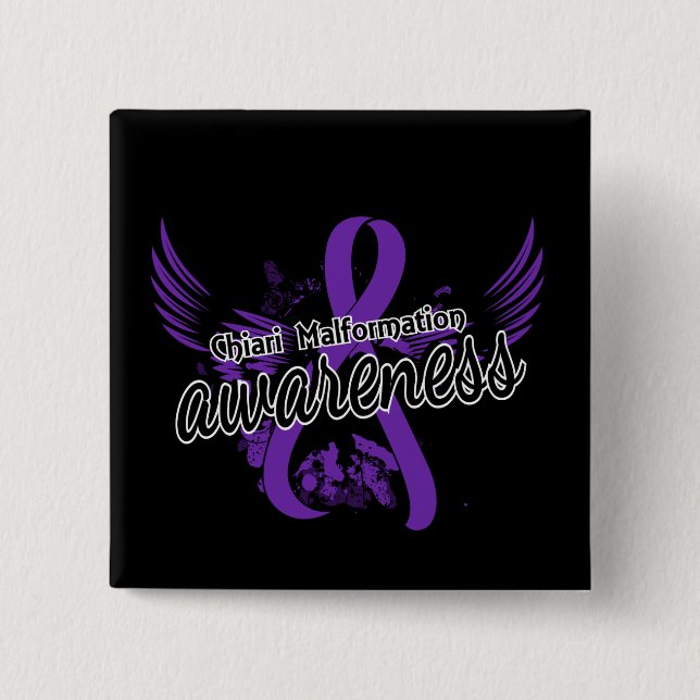 Chiari Malformation Awareness 16 15 Cm Square Badge (Front)
