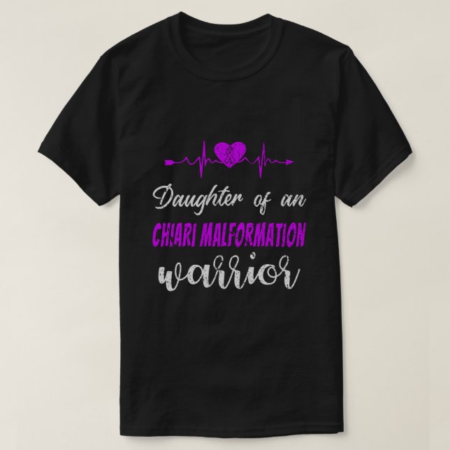Chiari Malformation Awareness Daughter Purple Ribb T-Shirt (Design Front)