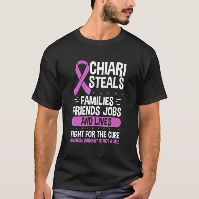 Chiari Malformation Awareness Family Warrior Purpl T-Shirt (Front)