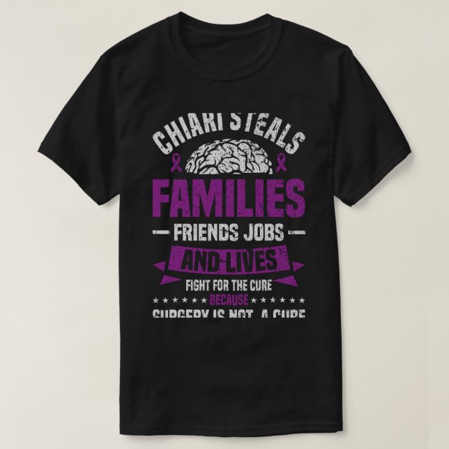 Chiari Malformation Awareness Family Warrior Purpl T-Shirt (Design Front)