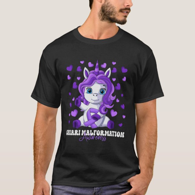 Chiari Malformation Awareness Month Purple Ribbon  T-Shirt (Front)