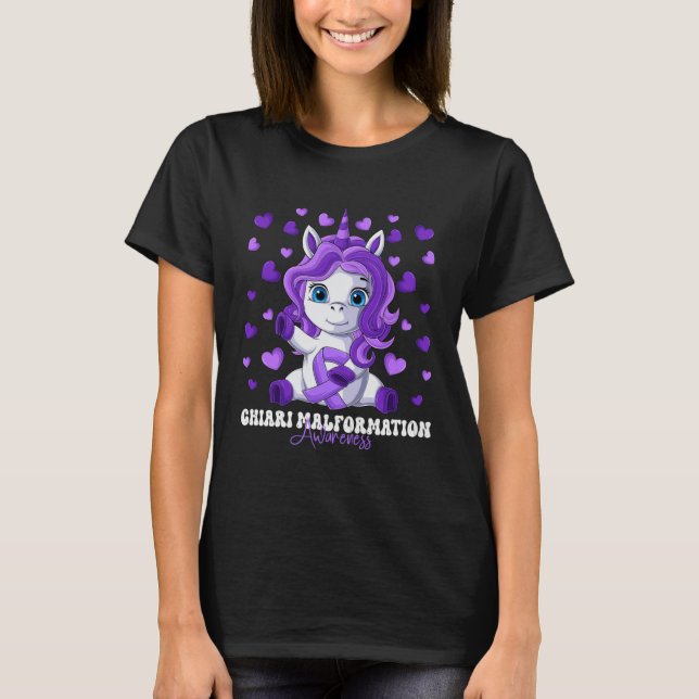 Chiari Malformation Awareness Month Purple Ribbon  T-Shirt (Front)
