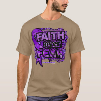 Chiari Malformation awareness Ribbon Faith Over Fe T-Shirt