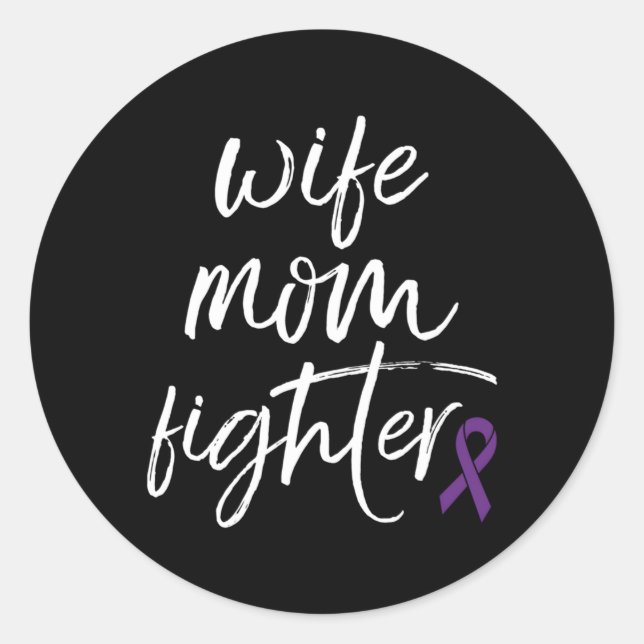 Chiari Malformation Awareness Ribbon Mum Fighter Classic Round Sticker (Front)