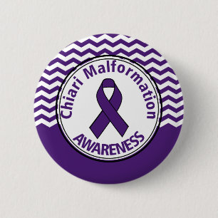 Chiari Malformation Purple Awareness Ribbon Button