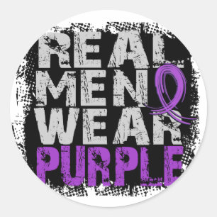 Chiari Malformation Real Men Wear Purple Classic Round Sticker